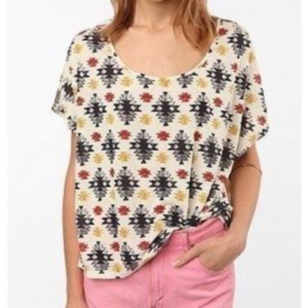 Urban Outfitters Upson Downs by William Anzevino Aztec Boho Printed Tee